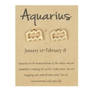 EHQJNJ Cool Earrings 12 Constellation Stud Earrings Jewelry Hoop Earrings Women Wish Brown Card Earrings Large Hoop Earrings for Women Garnet Earrings