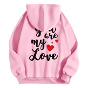 EHQJNJ Couple Hoodies Valentine's Day Couple Fun Printed Hoodie Unisex Hoodie Couple Hoodie Gifts for Wife Onlypuff Women Hoodies Pullover