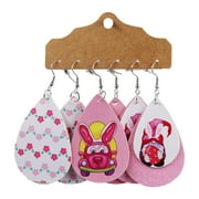 EHQJNJ Earring for Women Easter Theme Rabbit Egg Carrot Set Leather Earrings Jewelry Stainless Steel Earrings for Women Dangle Second Hole Earrings for Women