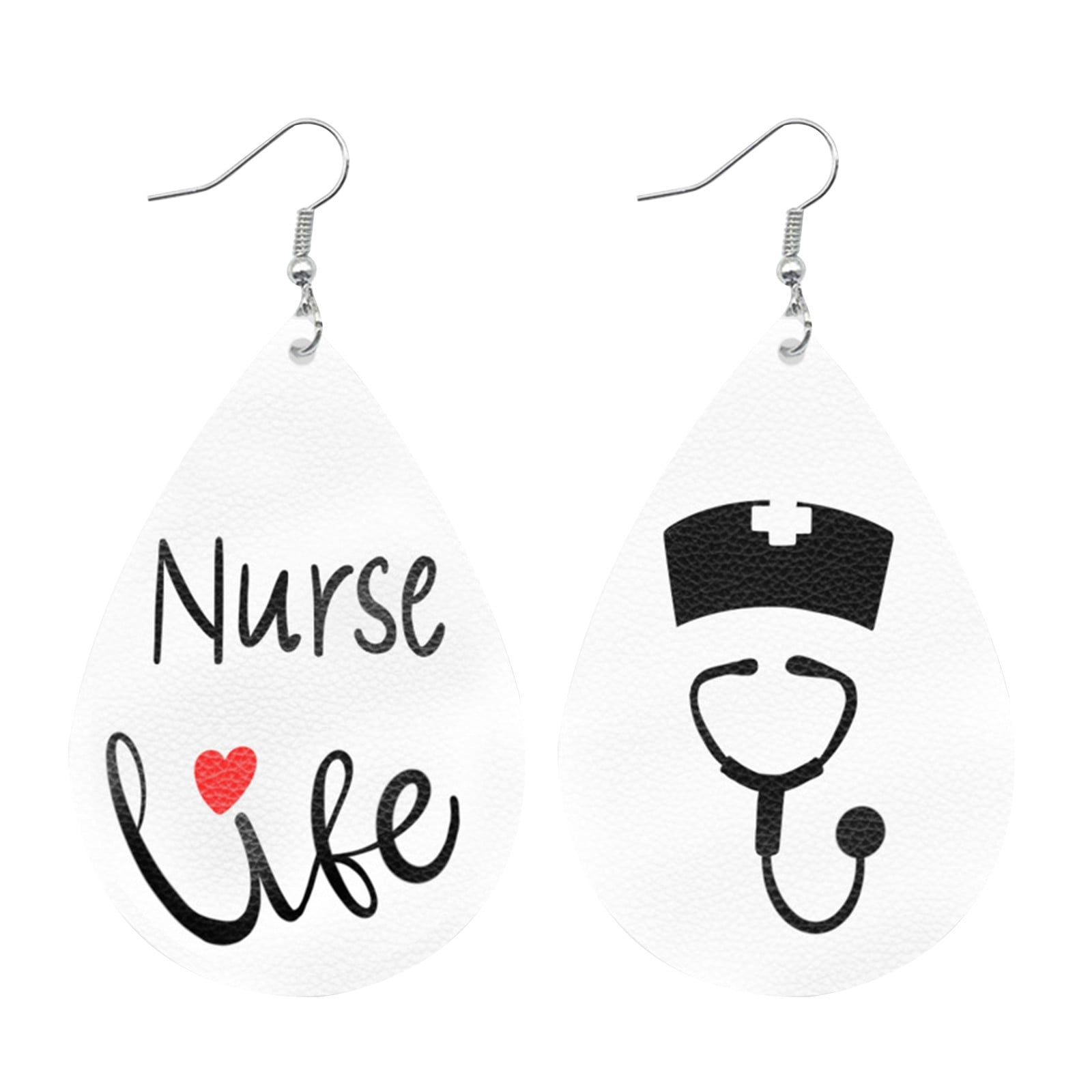 EHQJNJ Earrings Tie Dyed Gradient Leather Earrings Water Drops Nurses