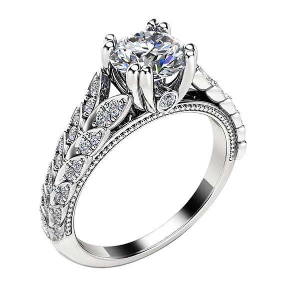 EHQJNJ Fashion Full Diamond Love Imitation Zircon Ring Engagement Ring Jewelry Gifts Anxiety Ring for Women Wife Birthday Gift Ideas Women's Jewelry