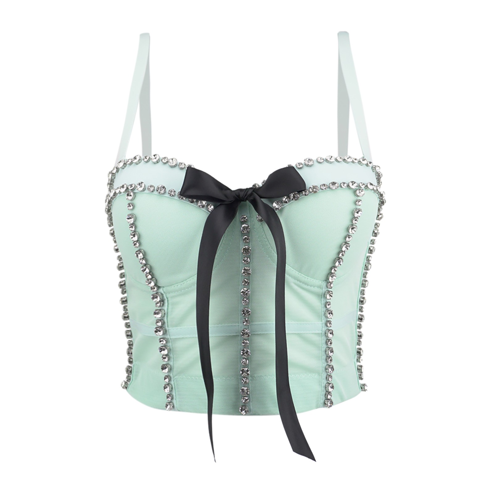 EHQJNJ Female Bodysuits for Women Tummy Control Deep V Bow with Diamond