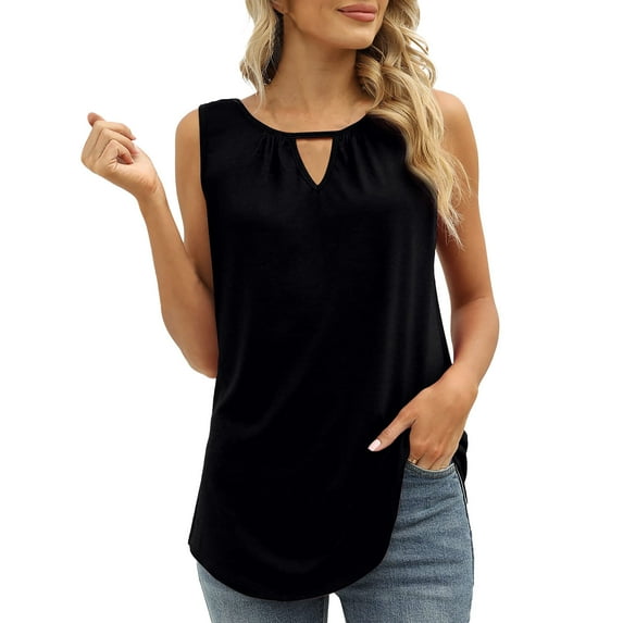 EHQJNJ Female Easter Womens Tank Tops Long Women Casual Summer Keyhole Neck Sleeveless Tank Tops Shirts Blouses Tank Tops for Women Trendy Womens Camisole Tops for Work