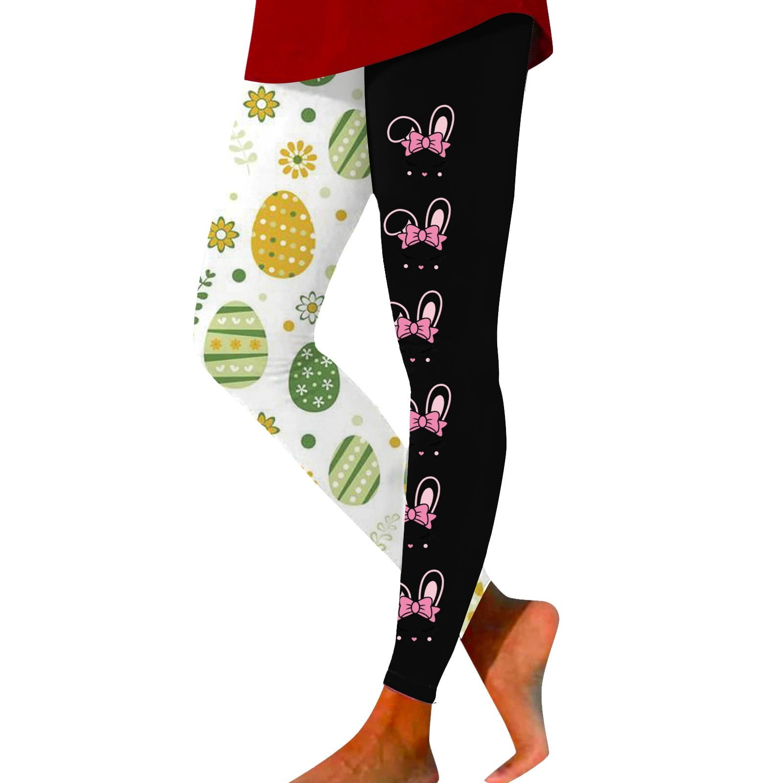 EHQJNJ Female Easter Yoga Pants with Pockets for Work Women's Easter Bunny Egg Print Skinny Low