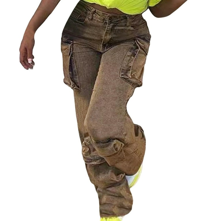 Street Solid Patchwork High Waist Boot Cut Denim Jeans Street Solid Patchwork High Waist Boot Cut Denim Jeans