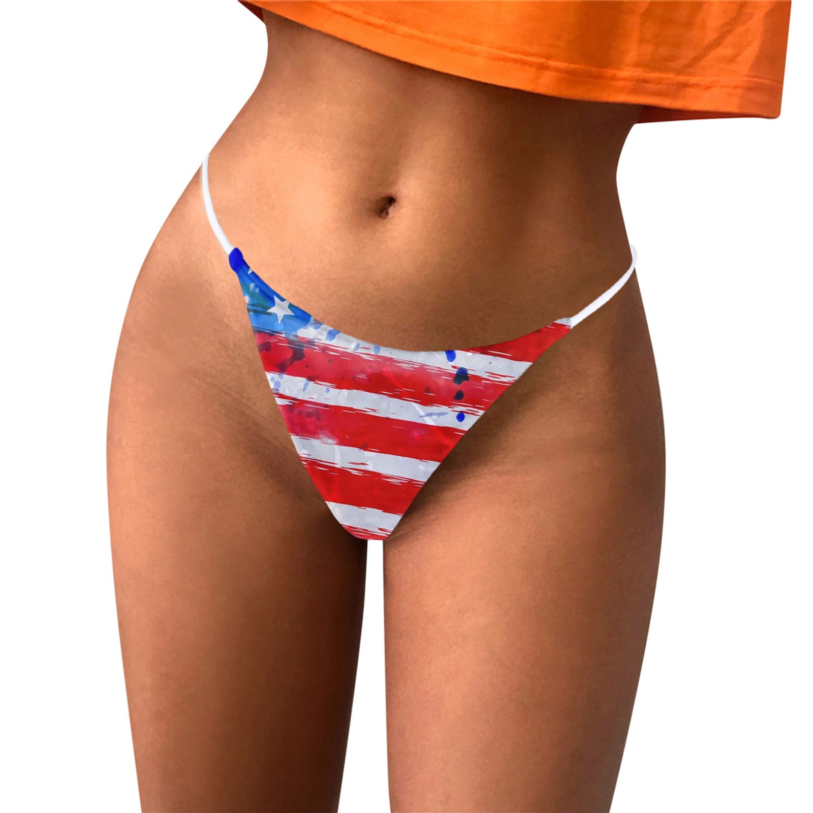 Ehqjnj Female Patriot Day Sexy G String Printed Panties Womens T Back