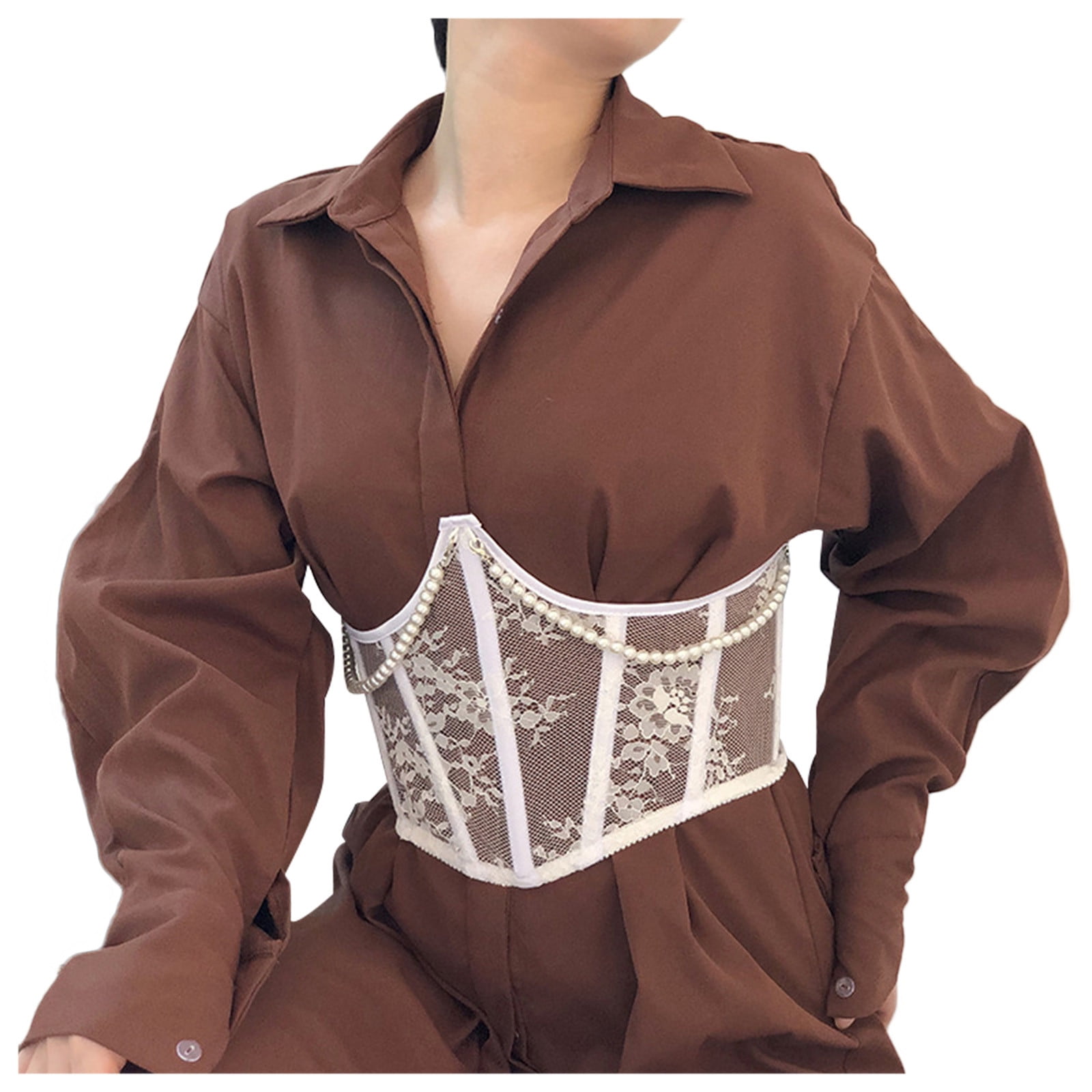 EHQJNJ Female Shapewear Bodysuit with Built in Bra Strapless Women