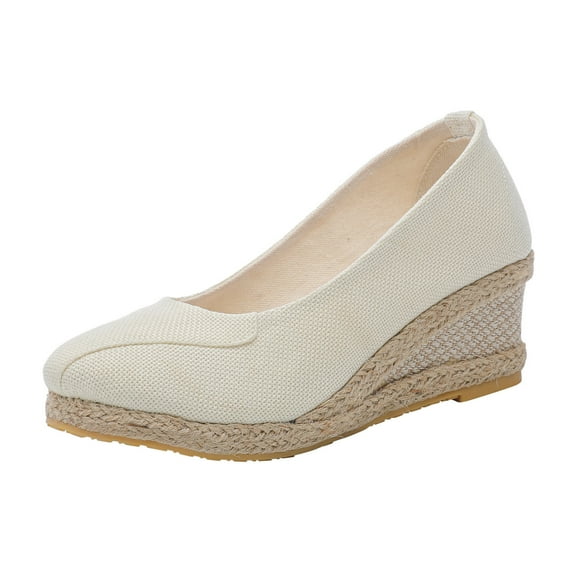 EHQJNJ Female Summer Wedges Fashion Women Summer Weave Wedges Breathable on Round Toe Sandals Comfortable Beach Shoes Wide Width Wedges for Women Dressy Womens Closed Toe Sandals