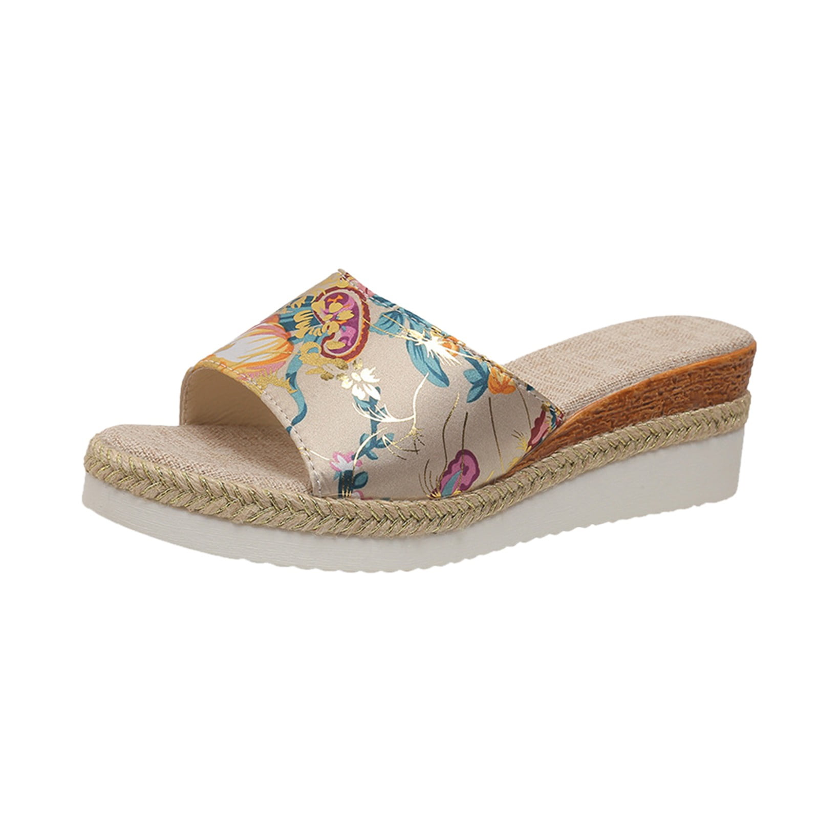 EHQJNJ Female Summer Wedges Heels for Women Women s Summer Fashion Open Toed Wedge Sandals with Platform Soles Wedge Sandals for Women Black Slide Wedding Sandals Walmart