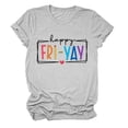thumbnail image 1 of EHQJNJ Female Yellow Top Happy Yay Shirts for Women Short Sleeve Graphic Tees Casual Funny Teacher Gifts Novelty Tops T Shirt Women Summer Tops for Women Trendy, 1 of 2