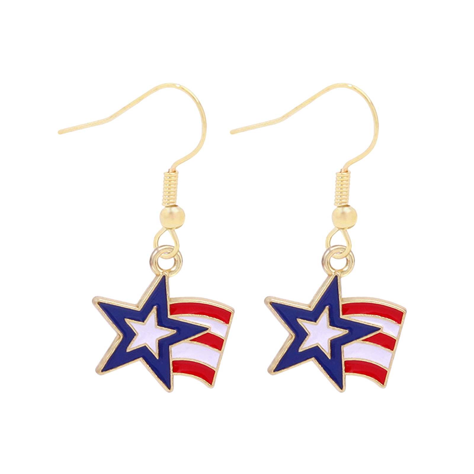 American Flag Dangle Earrings – Patriotic 4th Of July Jewelry For Women