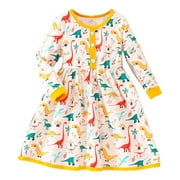 EHQJNJ Green Dress Long Sleeve Toddler Girls Long Sleeve Floral Prints Princess Dress Dance Party Dresses Clothes Feather Dress Girls Dresses Size 6 Purple