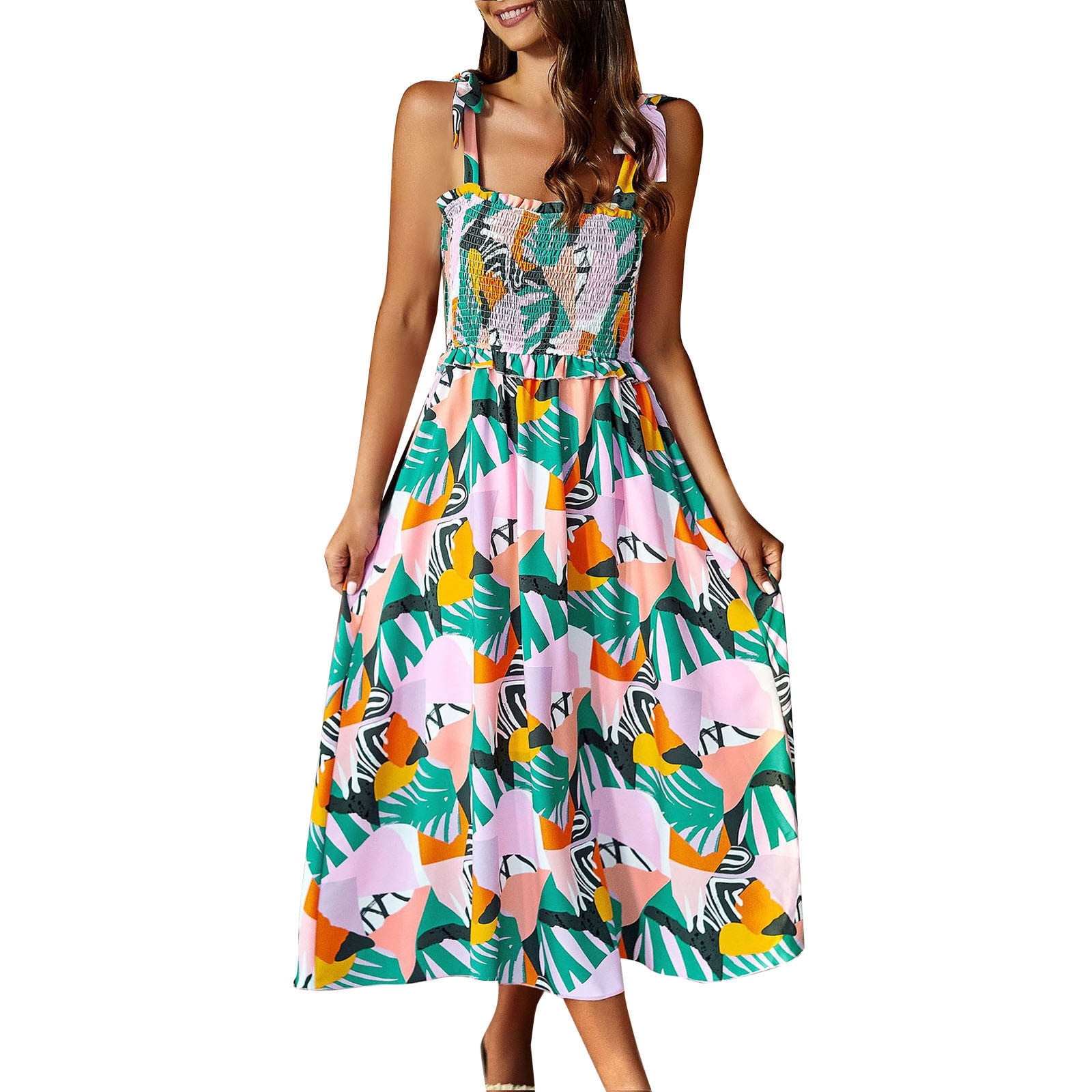 EHQJNJ Halter Dresses for Women Women Summer Dresses 2024 Tie Strap