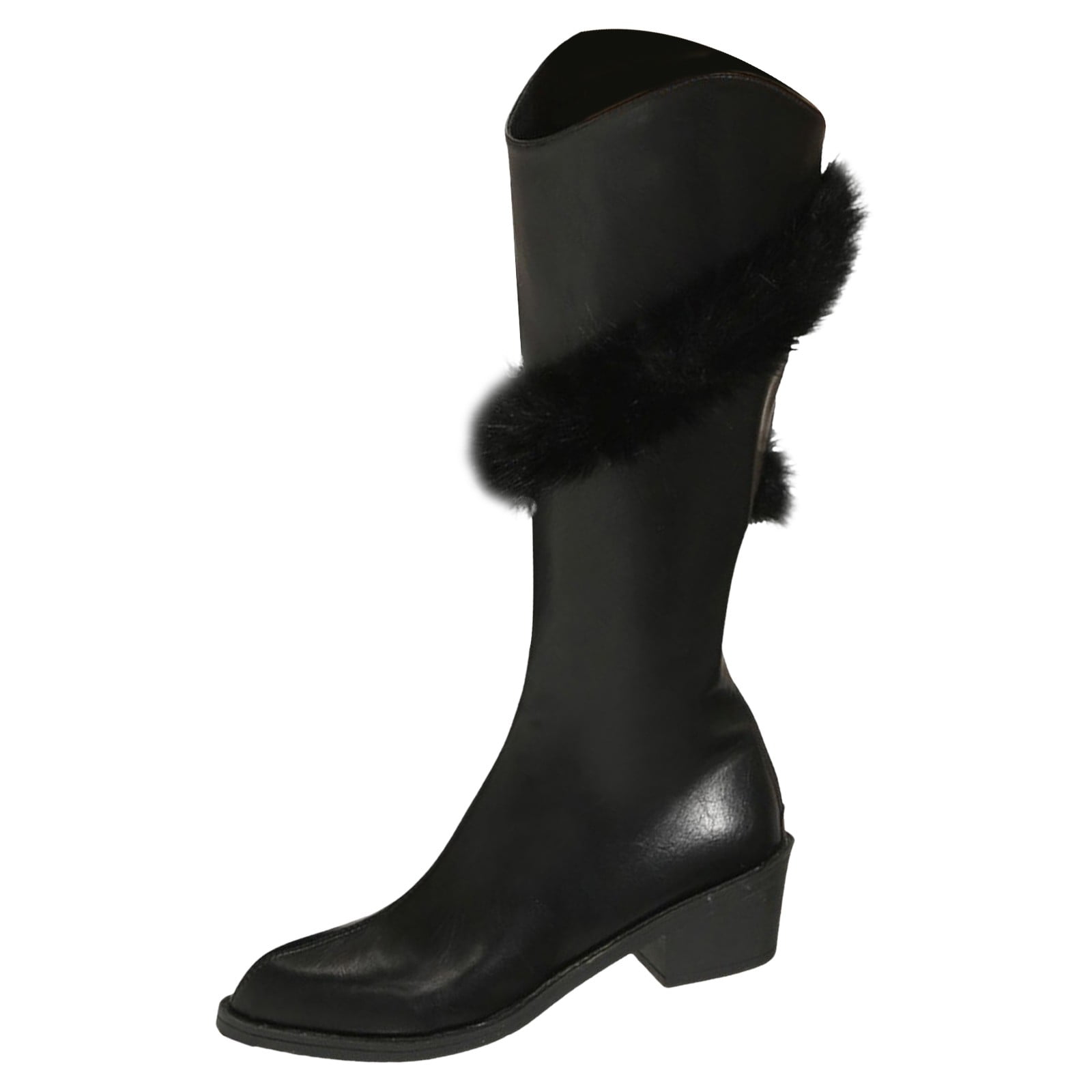 EHQJNJ Hiking Boots Thigh High Boots Wide Calf High Boots Winter Warm Plus Velvet Over the Knee