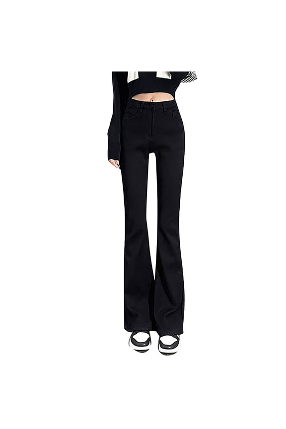 Jeans Flannel Lined Jeans Womens High Waist Slim Stretch Jeans Simple and Exquisite Design