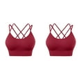 thumbnail image 1 of EHQJNJ Lace Bralette Plus Size Pack 2Pc Womens Cross Back Sport Bras Padded Strappy Criss Cross Cropped Bras for Yoga Workout Fitness Low Impact Bras Strapless Bra for Big Bust, 1 of 5
