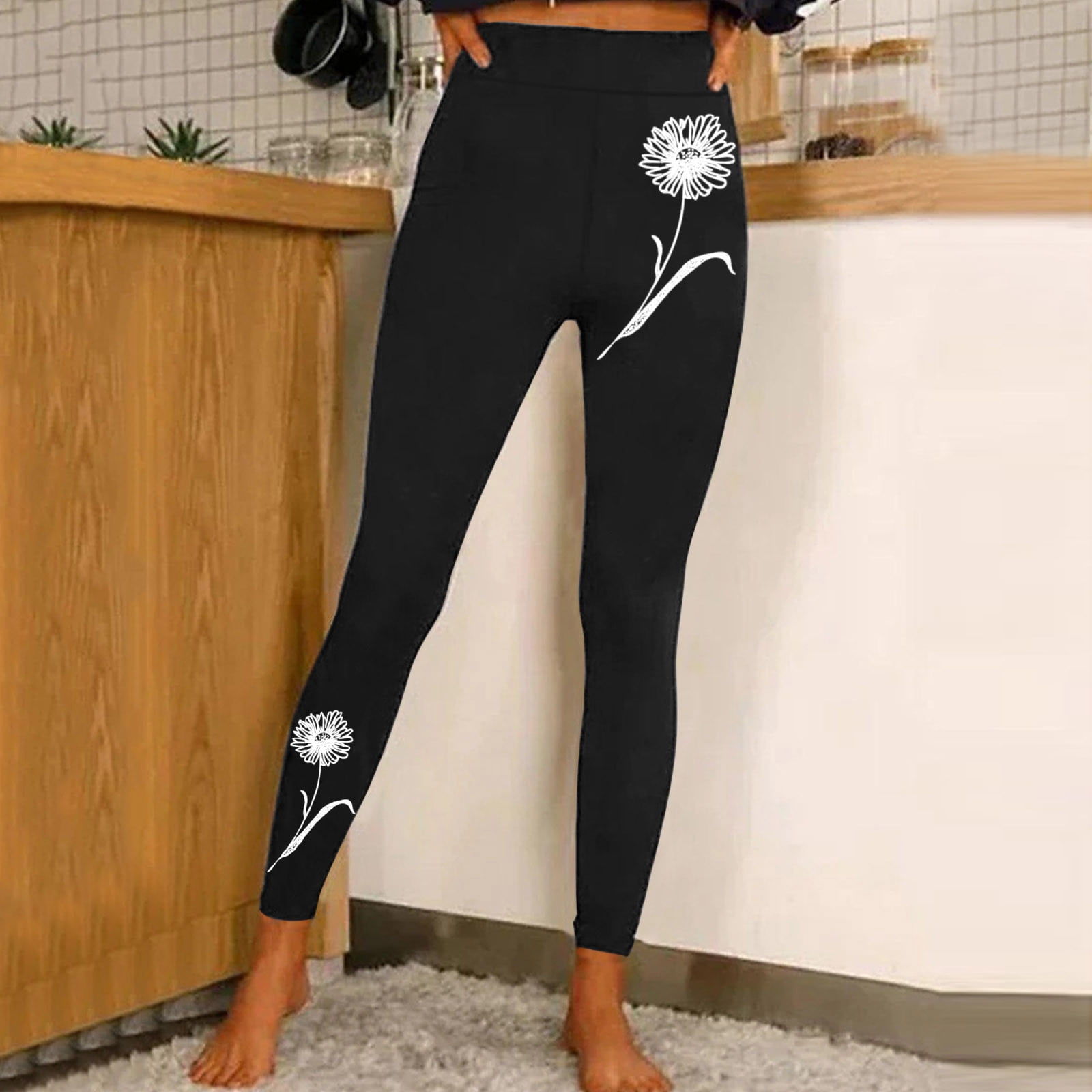 EHQJNJ Leather Leggings Yoga Pants Tall Plus Size Women Casual Fashion