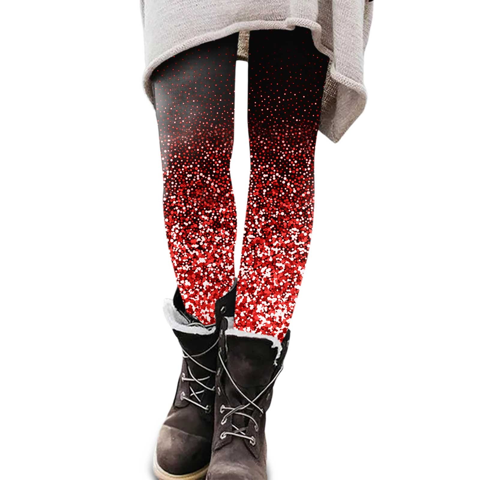 EHQJNJ Lined Leggings Yoga Pants Flared Women Fashion Sequin Printed ...