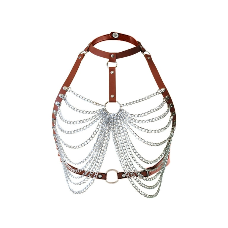 Sexy Harness Necklace Metal Bra Chest Multilayer Body Chain Women