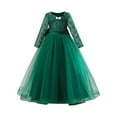 thumbnail image 1 of EHQJNJ Long Sleeve Black Dress 2024 New Children's Dress Middle and Big Children's Lace Wedding Dress Long Mesh Tutu Skirt Princess Dress Boho Dress Long Sleeve White Dress, 1 of 8