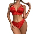 thumbnail image 1 of EHQJNJ Matching Bra and Panty Sets Tummy Control New Fashion Lace Lingerie Underwear Sleepwear Steel Ring Pajamas Garter Bra and Panty Set Push up Bra and Underwear Sets for Women Comfy, 1 of 6