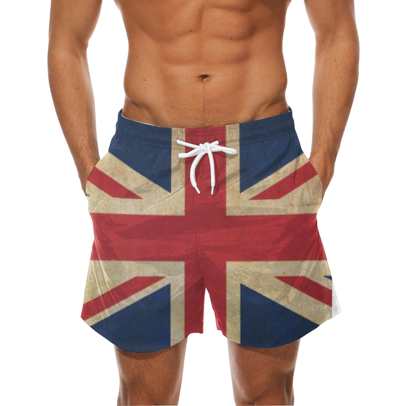 EHQJNJ Mens Board Shorts with Liner Father's Day Mens 3D Digital