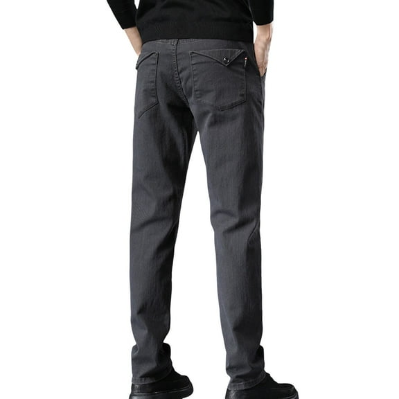 EHQJNJ Mens Slim Fit Jeans Khaki Male Elastic Loose Fitting Straight Leg Versatile Casual Pants and Jeans for Outerwear Jeans for Men Stretch Fit Big and Tall Bell Bottom Jeans