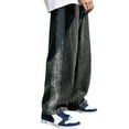 thumbnail image 1 of EHQJNJ Mens Stretch Jeans Leg Men's Pants Plus Size Street Jeans Fashion Trousers Loose Wide Men's Pants Mens White Jeans Blue Jeans, 1 of 5