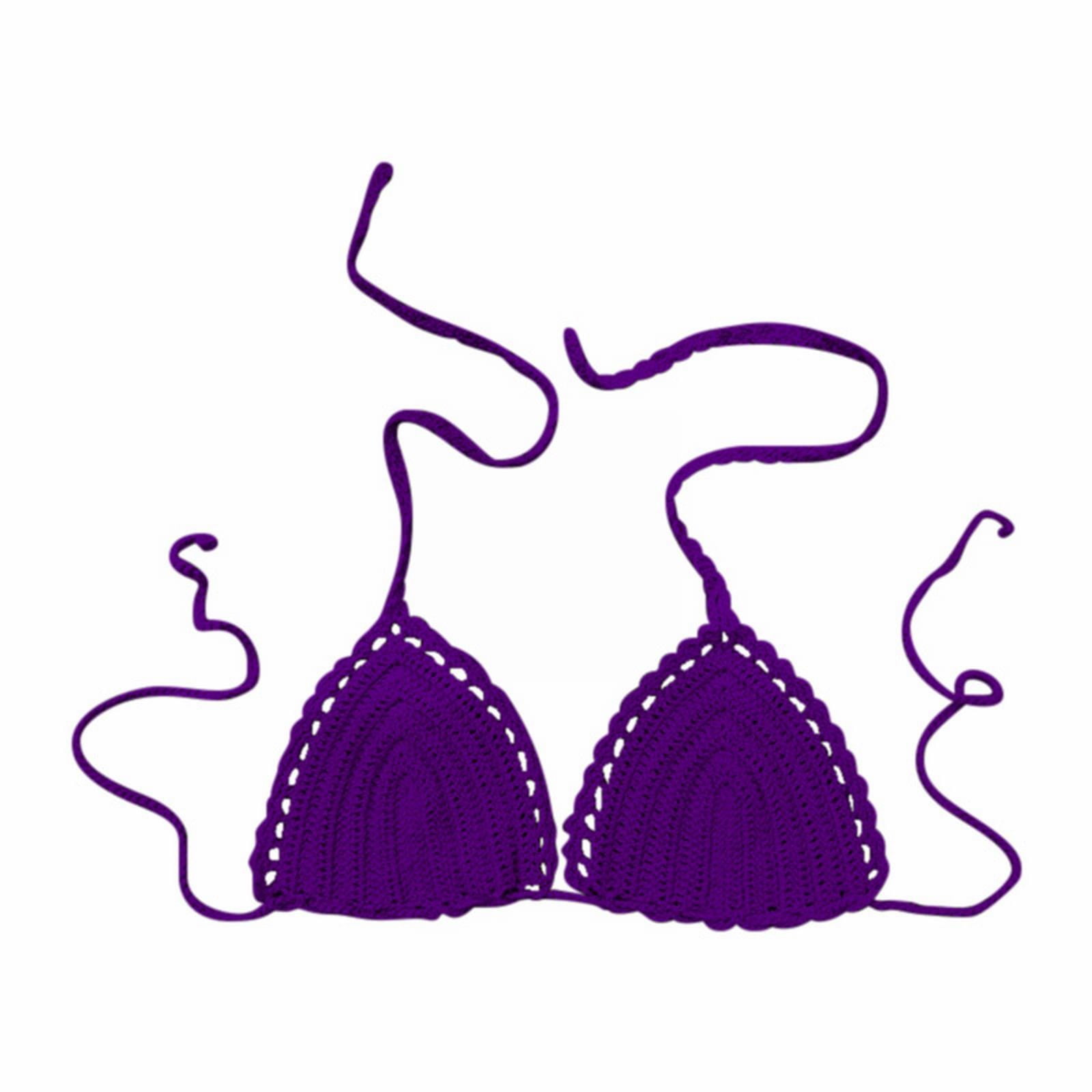 EHQJNJ Nursing Bras for Breastfeeding Women'S Summer Solid Color Hand  Crochet Swimsuit Euramerican Swimsuit Bikini Top Womens Strapless Bras No