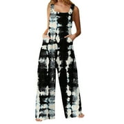 EHQJNJ Overalls Summer Casual Loose Sleeveless Patchwork Dual Pockets Jumpsuit Floral Print Boho Wide Leg Bib Overall Short Rompers for Women 2024 Dressy Jumpsuit for Women Casual Beach
