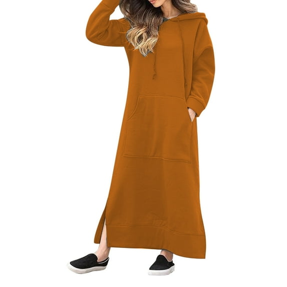 EHQJNJ Oversized Sweater Dress Womens Autumn and Winter Casual Knitted Hooded Long Dress with Pockets Satin Dress for Women Santa Dress