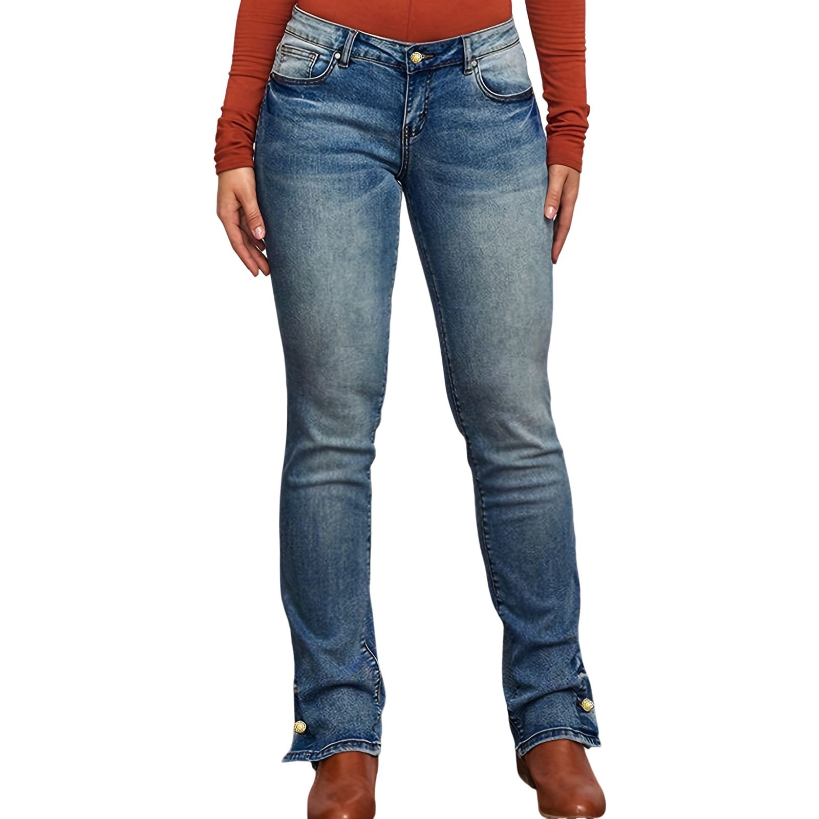 EHQJNJ Paige Jeans for Women Petite Jeans for Women Jeans for Women High Waist Stretchy Straight Leg Long Denim Jeans