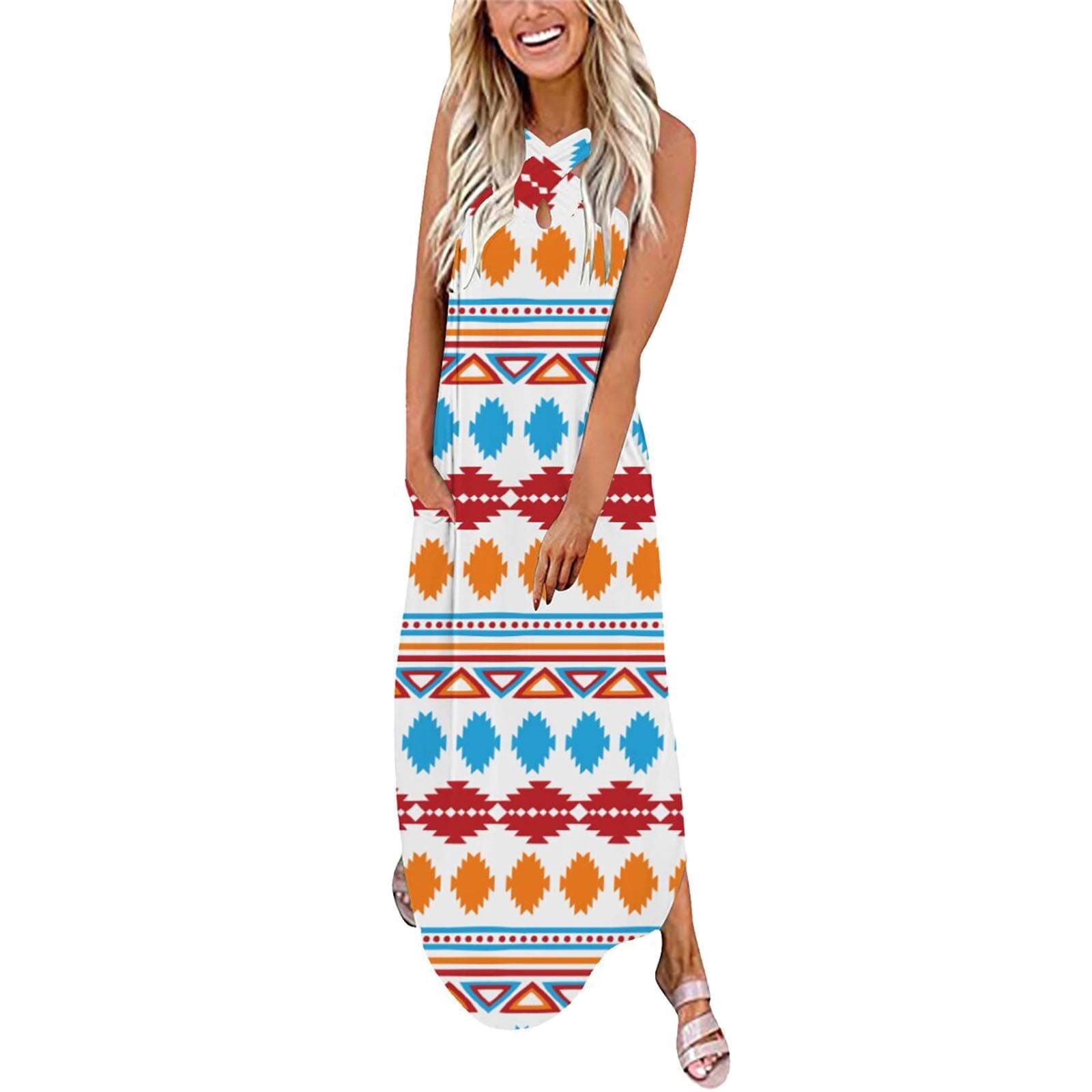EHQJNJ Petite Dresses for Women 2024 Women Casual Printing Loose