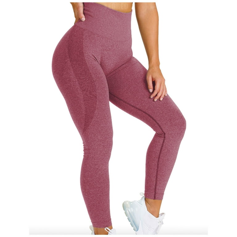EHQJNJ Petite Yoga Pants Seamless Solid Color Skinny High Waist Workout  Leggings Trainning Sports Lifting Pants