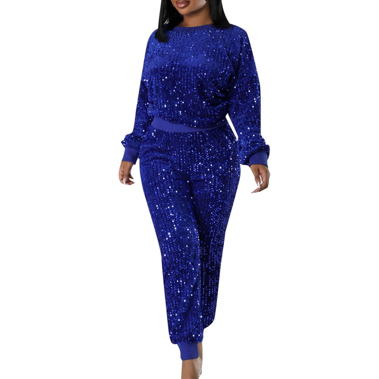 EHQJNJ Pink Velour Tracksuit Womens Women's Casual Fashion Sequins