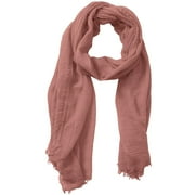 EHQJNJ Plaid Scarf Oversized Green Women Solid Crinkle Vintage Soft Scarf with Fringed Long Edges Scarves Scarf for Women Wool Knit Scarf