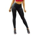 thumbnail image 1 of EHQJNJ Plus Size Leggings Yoga Pants Tall Inseam Women's Leather Bottom Pants Coloured -Up Bomb Slim Nine-Minute Pants, 1 of 9
