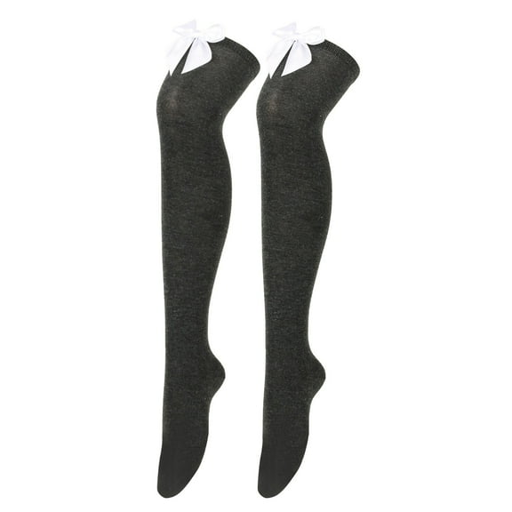 EHQJNJ Plus Size Stockings Thigh High Red Womens Long Socks Bowknot Pure Color Socks Thigh High Socks Over the Knee Socks Festival Christmas Black Stockings for Women Sheer Design