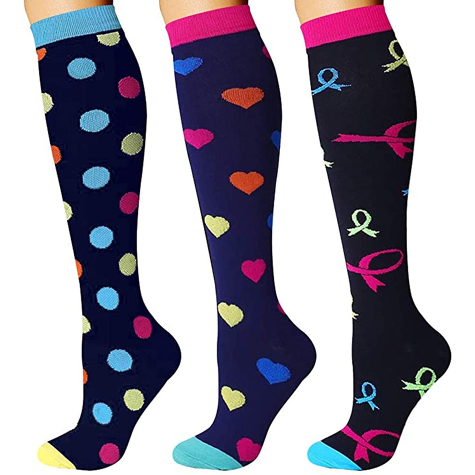 EHQJNJ Plus Size Stockings Thigh High Women's Sports 3 Pairs of