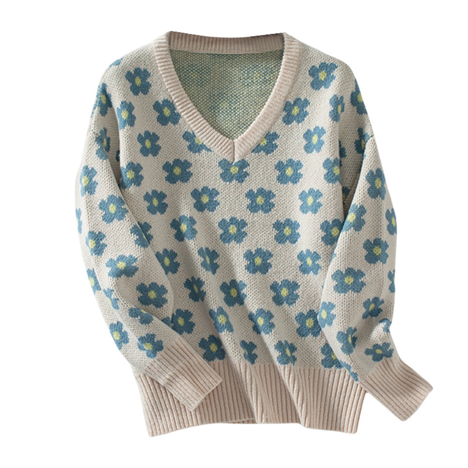 QACOHU Women's Long Sleeve Tunic Top - Loose Casual Pullover With Side Slits, Light Gray, Size Small - View #6