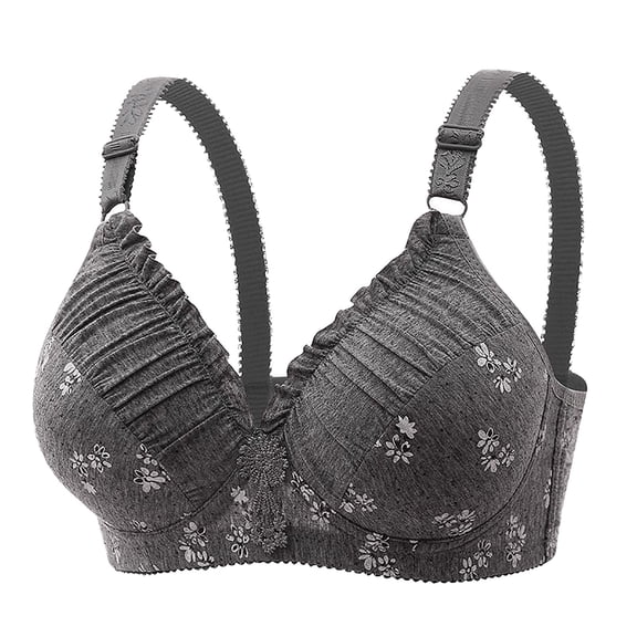 EHQJNJ Plus Size Underwire Bikini Top Women's Thin Wire Bra Floral Print Comfortable and Breathable Bralette for Teen Girls No Padding Underwire Bras for Women Black Bralette Push up Triangle