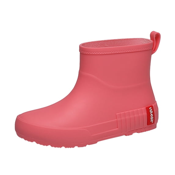 EHQJNJ Rain Boots Women Ankle Wide Mid Barrel Rain Boots Student Plus Velvet Warm Waterproof Non Slip Wear Water Shoes Rubber Shoes Women's Rain Boots Womens Rainboots Boots Ankle