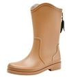 thumbnail image 1 of EHQJNJ Rain Boots Women Fashion Rain Shoes Outside Waterproof Shoes Kitchen Rubber Shoes Soft Bottom Comfortable Middle Tube Rain Boots Rain Boots Women Mid Calf Wide, 1 of 8