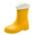 thumbnail image 1 of EHQJNJ Rain Shoes for Women Wide Width Punk Style Snow Boots Non Detachable with Cotton Inside Rain Boots Outdoor Rubber Water Shoes Short Rain Boots for Women Wide Calf Red Rain Boots Women, 1 of 5