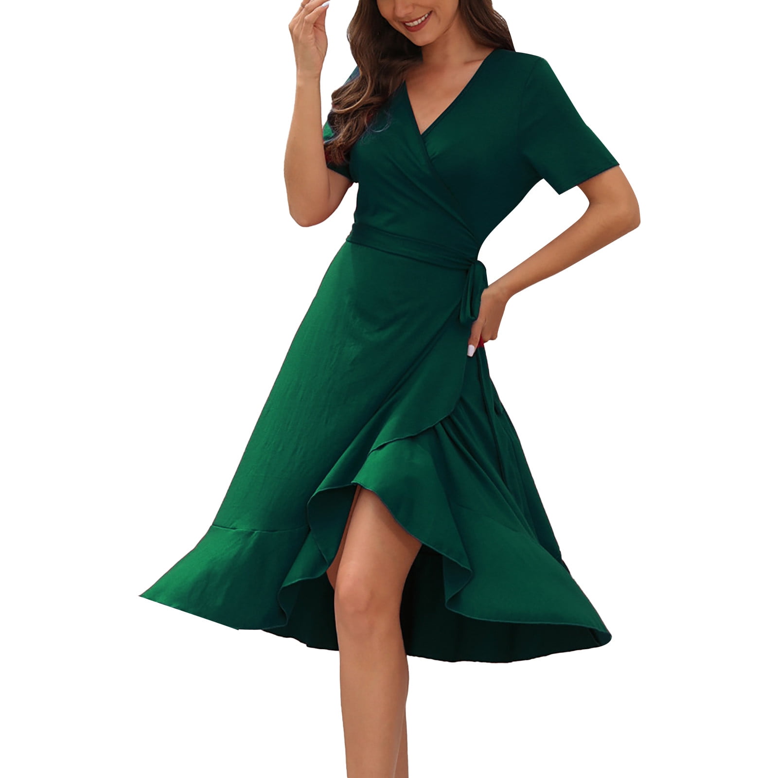 EHQJNJ Semi Formal Dresses for Women 2024 Womens High Waisted Belted