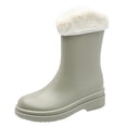 thumbnail image 1 of EHQJNJ Short Rain Boots for Women Punk Style Snow Boots Non Detachable with Cotton Inside Rain Boots Outdoor Rubber Water Shoes Rain Shoes for Women Arch Support, 1 of 5