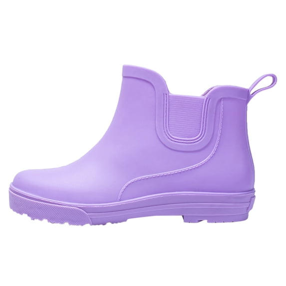 EHQJNJ Short Rain Boots for Women Purple Boots Women Non Slip Detachable with Cotton Inside Rain Boots Outdoor Rubber Waterproof Shoes Ladies Rain Boots Short Rain Boots