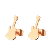 EHQJNJ Silver Statement Earrings Stainless Steel Guitar Stud Earrings Women Fashion Simple Stainless Steel Earrings Minimalist Fashionable Earrings Gift Turquoise Earrings Handmade Earrings