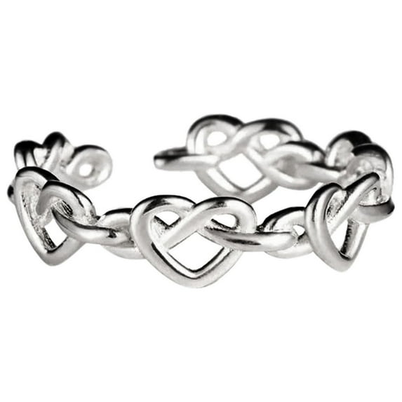 EHQJNJ Sterling Silver Rings for Men To My Daughter To My Mom Love Braided Chain Linked Ring Woman Mother's Day Gift Ring Gifts for Couples Cubic Zirconia Ring Pear Shape
