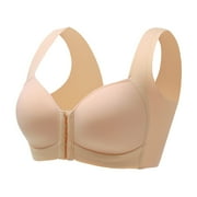 EHQJNJ Strapless Bra Women'S Comfortable Traceless Front Button Summer Thin Sport No Steel Ring Gathering Collar Wrapping Anti Drop Bra Strapless Bras for Women Backless 42D